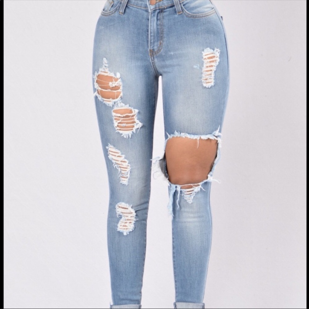 Fashion Nova distressed jeans